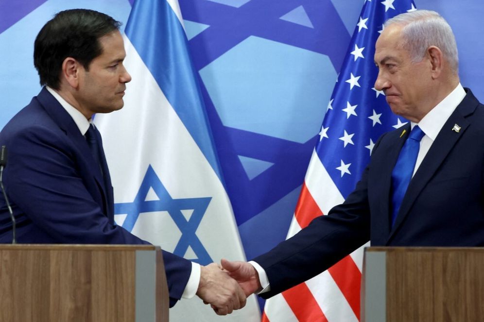 US Secretary of State Marco Rubio (left) and Prime Minister Benjamin Netanyahu meet in Jerusalem