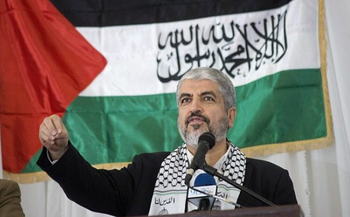 Le chef politique du Hamas, Khaled Mashaal, lors d'un rassemblement en l'honneur du Hamas au Cap, en Afrique du Sud, le 21 octobre 2015