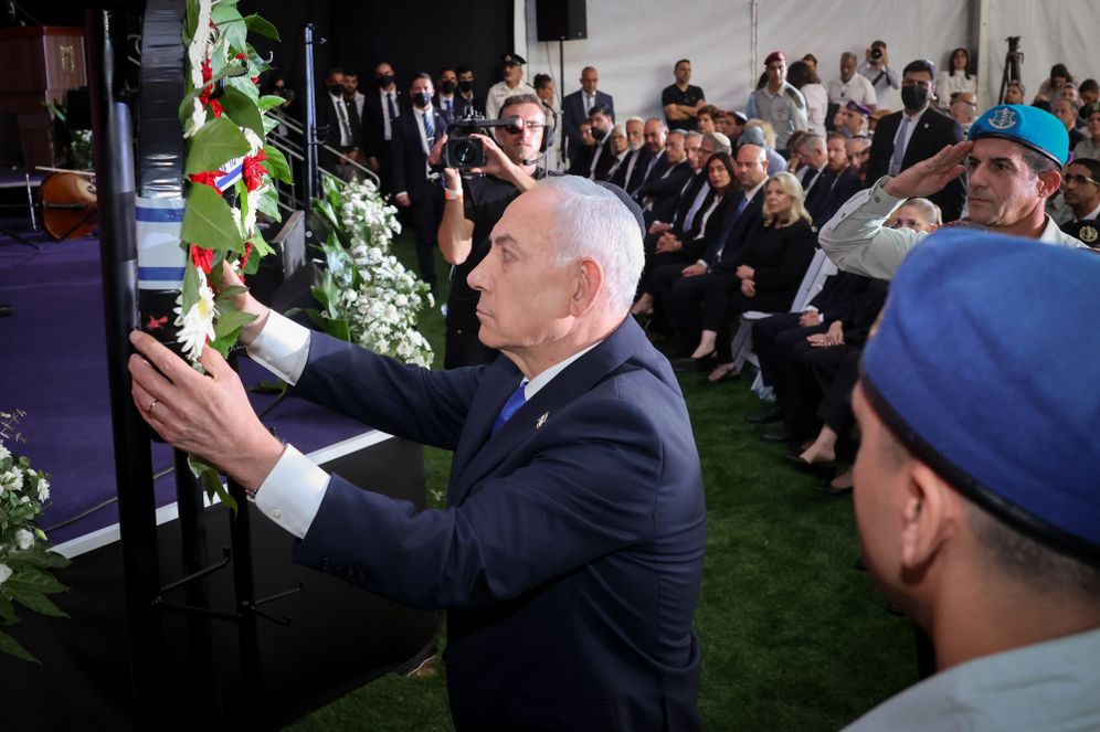 Photo by Marc Israel Sellem/POOL A State Memorial Ceremony for the civilians who were murdered during the October 7th Massacre, at Mount Herzl military cemetery in Jerusalem on October 05, 2026.