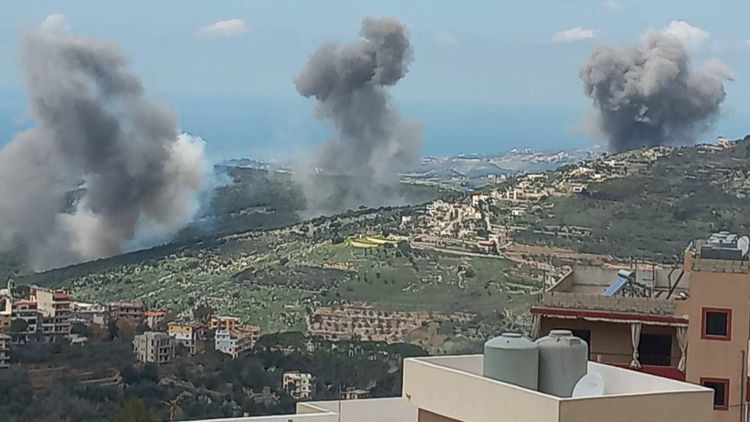Israeli attack on Hezbollah hideouts in southern Lebanon on 22.3.2024