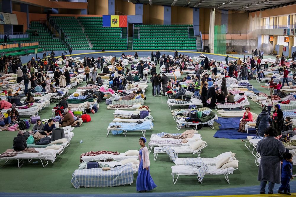 Des réfugiés ukrainiens à Chisinau, en Moldavie, le 5 mars 2022