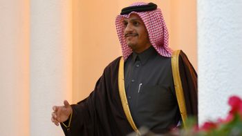 FILE - Mohammed bin Abdulrahman bin Jassim al-Thani, the Deputy Prime Minister and Qatari Minister of Foreign Affairs, at the Sea Palace in Doha, Qatar, on January 13, 2019.