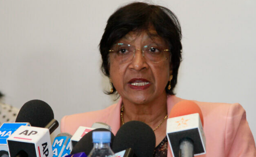 Navi Pillay, alors commissaire aux droits de l'homme des Nations unies, s'exprime lors d'une conférence de presse à Rabat, au Maroc, le 29 mai 2014.