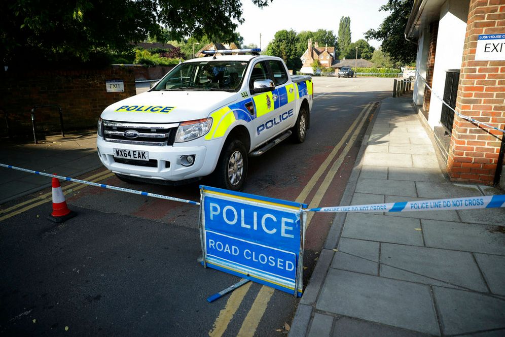 Un véhicule de la police britannique