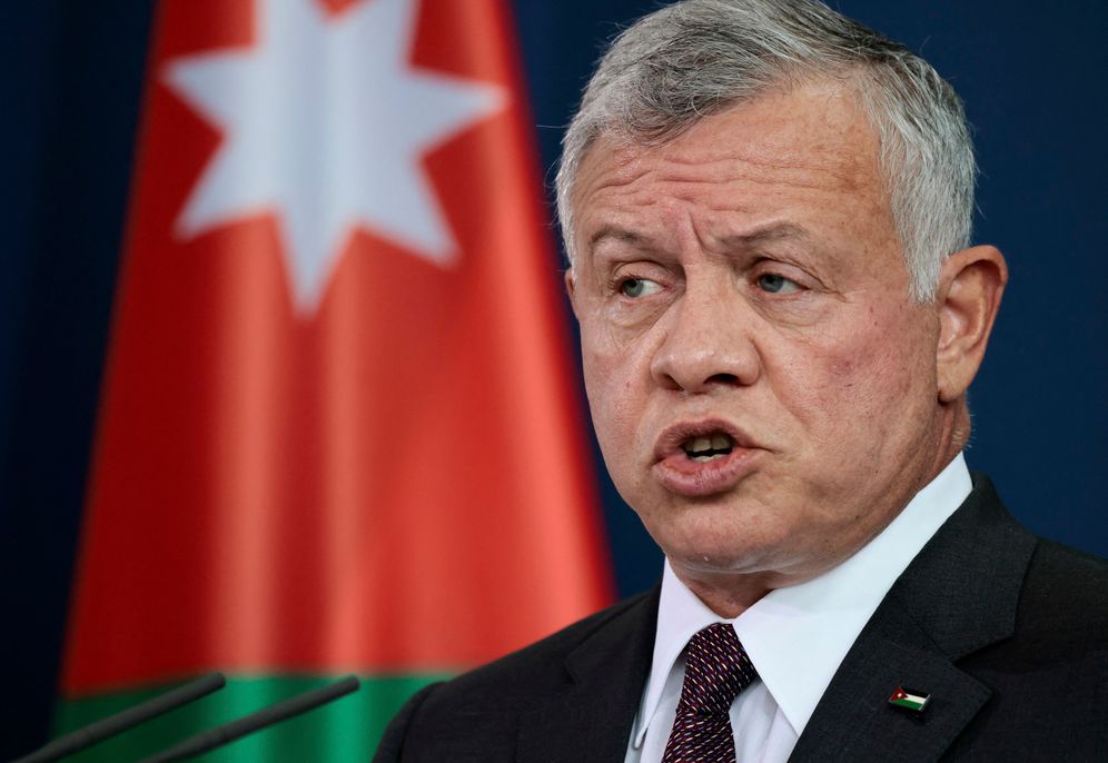 Hannibal Hanschke/Pool via AP, File Le roi de Jordanie Abdallah II lors d'une conférence de presse après des entretiens à la Chancellerie, à Berlin, en Allemagne, le 15 mars 2022