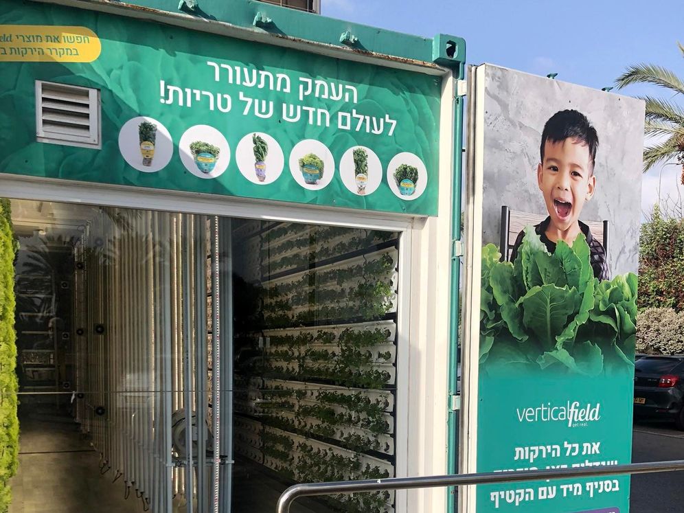 Vertical Field, an Israeli startup that uses vertical greenhouses to grow plants.