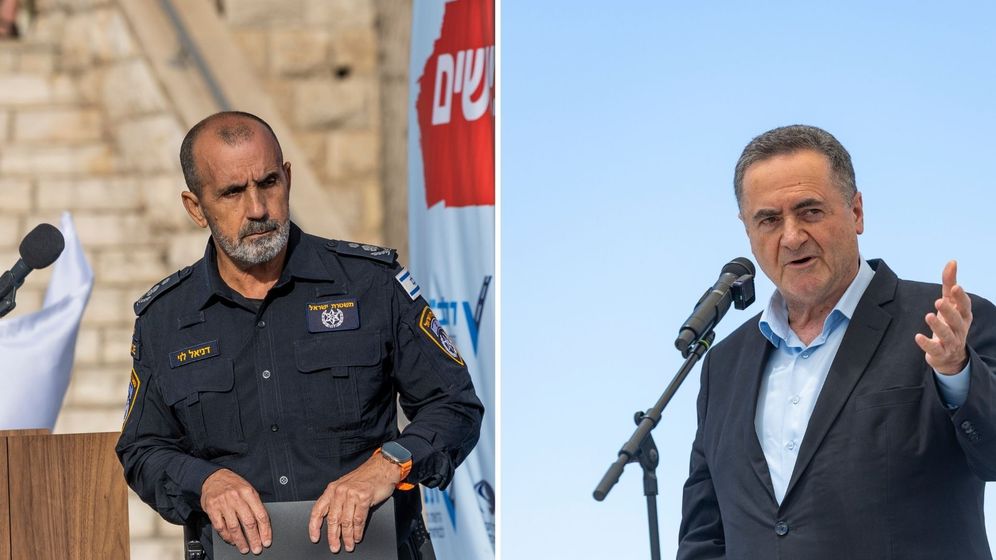 חיים גולדברג, פלאש 90 השר כ"ץ והמפכ"ל לוי, ארכיון