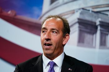 AP Photo/Matt Rourke Jeff Bartos takes part in a forum for Republican candidates for US Senate in Pennsylvania at the Pennsylvania Leadership Conference in Camp Hill, Pa., Saturday, April 2, 2022.