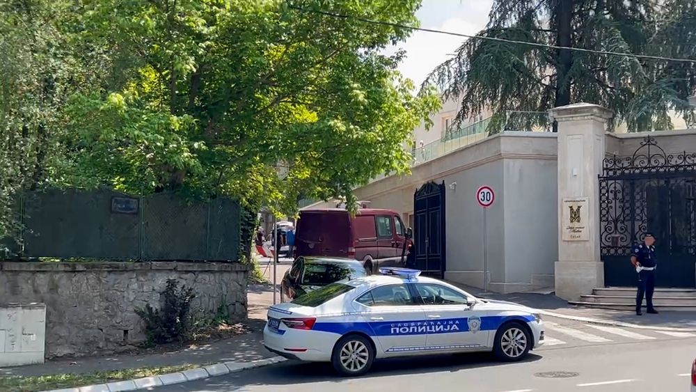 Man shot dead after attacking police officer incident outside Israeli Embassy in Belgrade