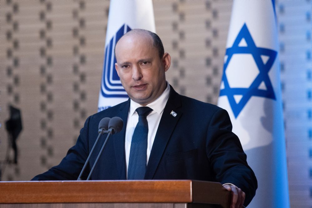 Le Premier ministre israélien Naftali Bennett lors d'une cérémonie au mont Herzl, le 10 mars 2022
