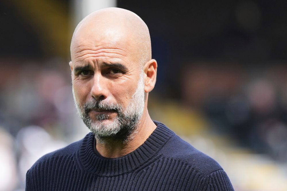 L'entraîneur du club de football anglais de Manchester City, l'Espagnol Pep Guardiola
