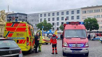 The scene of the incident in Mannheim, Germany