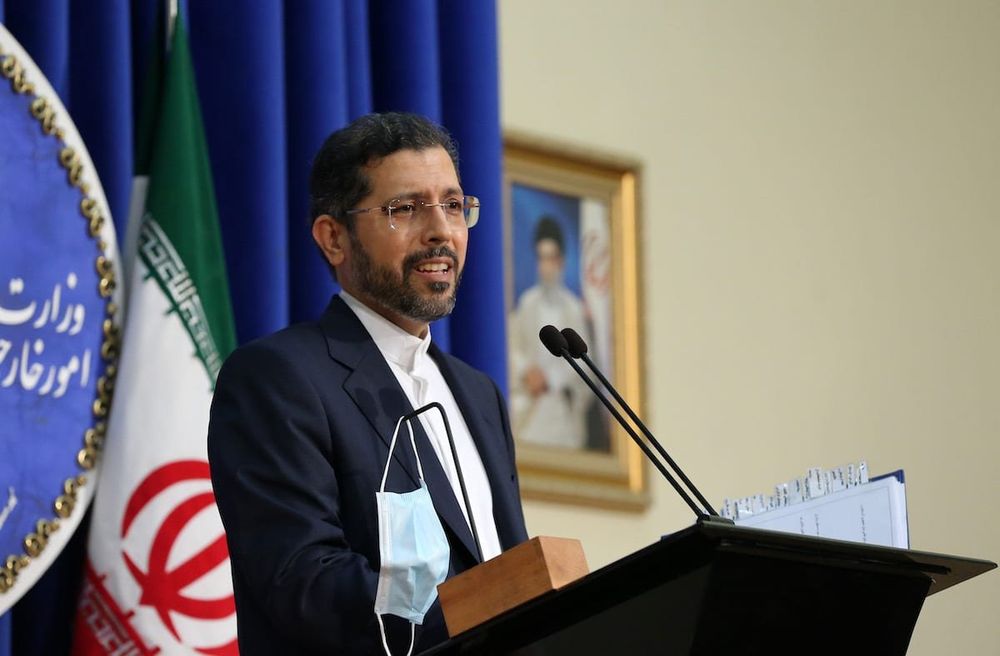 Iranian Foreign Ministry Spokesman Saeed Khatibzadeh speaks during a press conference held at the Ministry of Foreign Affairs in Tehran, Iran on October 5, 2020.