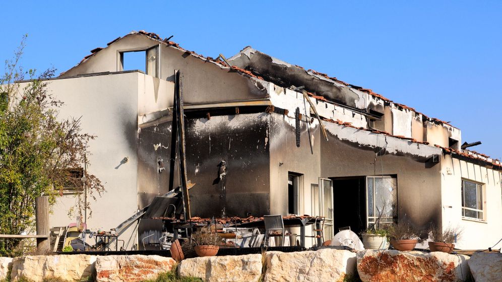 Moshe Shai/FLASH90 Kibbutz Be'eri after the massacre on October 7, 2023
