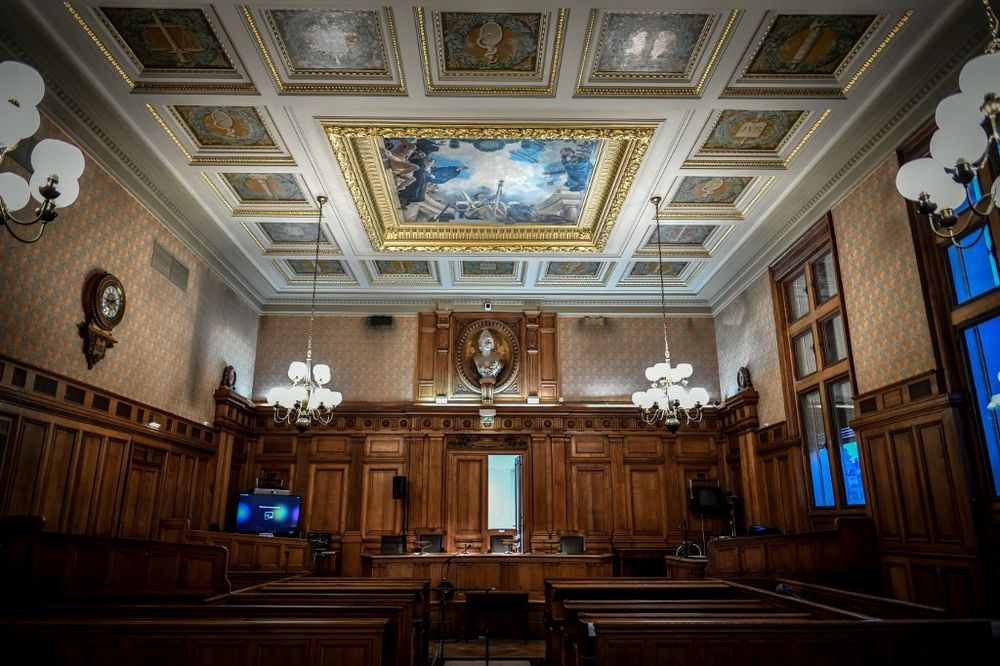 Une photo prise le 11 décembre 2019 montre une vue de la salle d'appel du palais de justice de Paris.