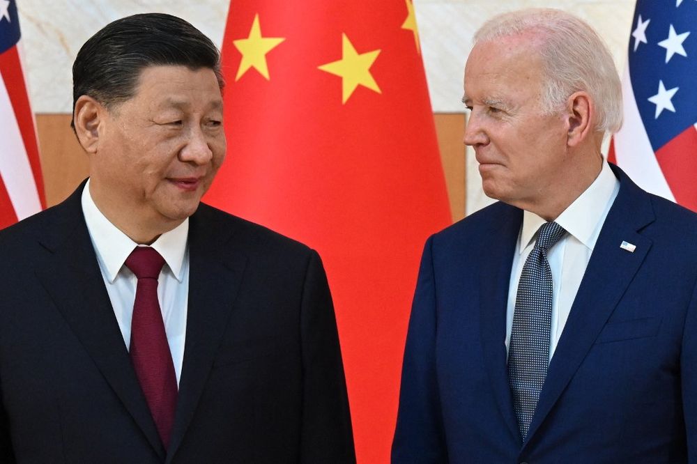 US President Joe Biden and his Chinese counterpart Xi Jinping meet on the sidelines of the G20 summit in the Indonesian resort island of Bali on November 14, 2022.