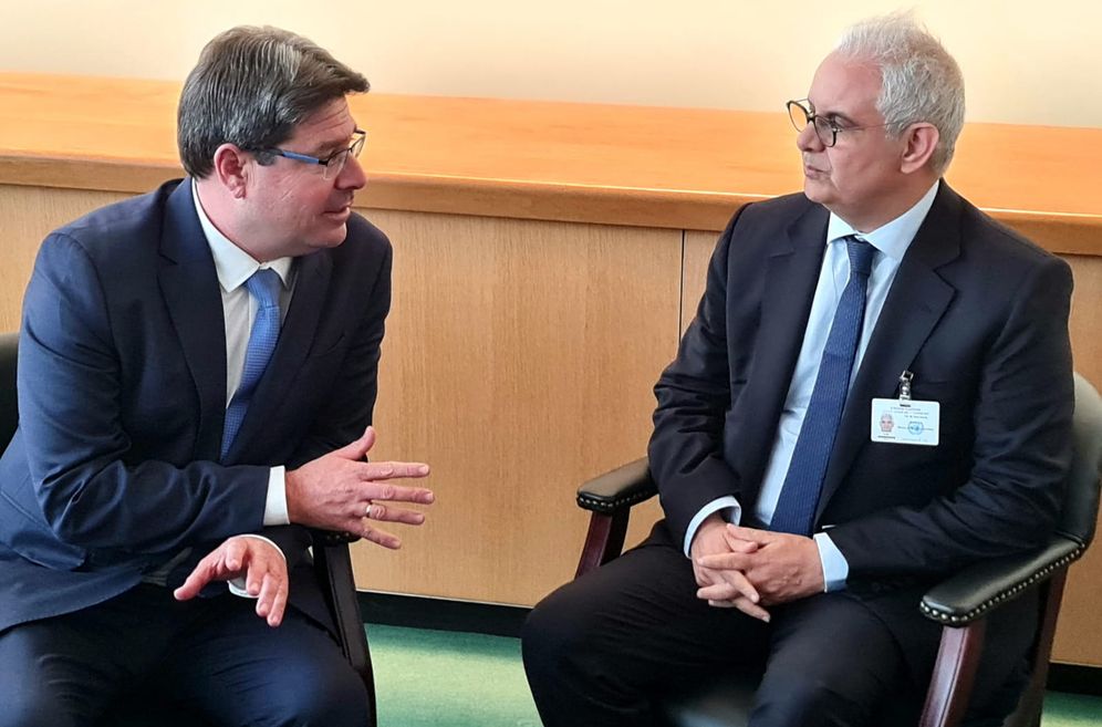Israeli Minister of Innovation, Science and Technology Ofir Akunis and Moroccan Water Minister Nizar Bracha.