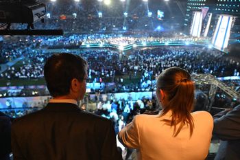 Israeli President Isaac Herzog attends the 22nd Maccabiah Games opening ceremony in Jerusalem 