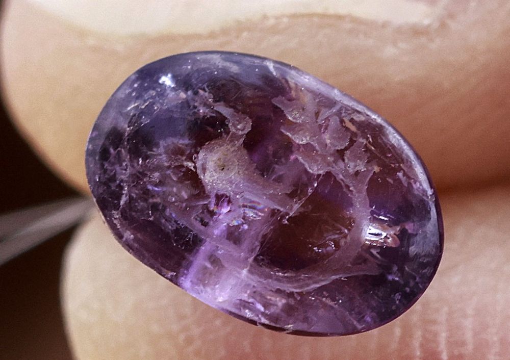 A 2000-year-old seal, carved out of amethyst, depicting a bird and a branch believed to be the 'Balm of Gilead,' Jerusalem, October 21, 2021.