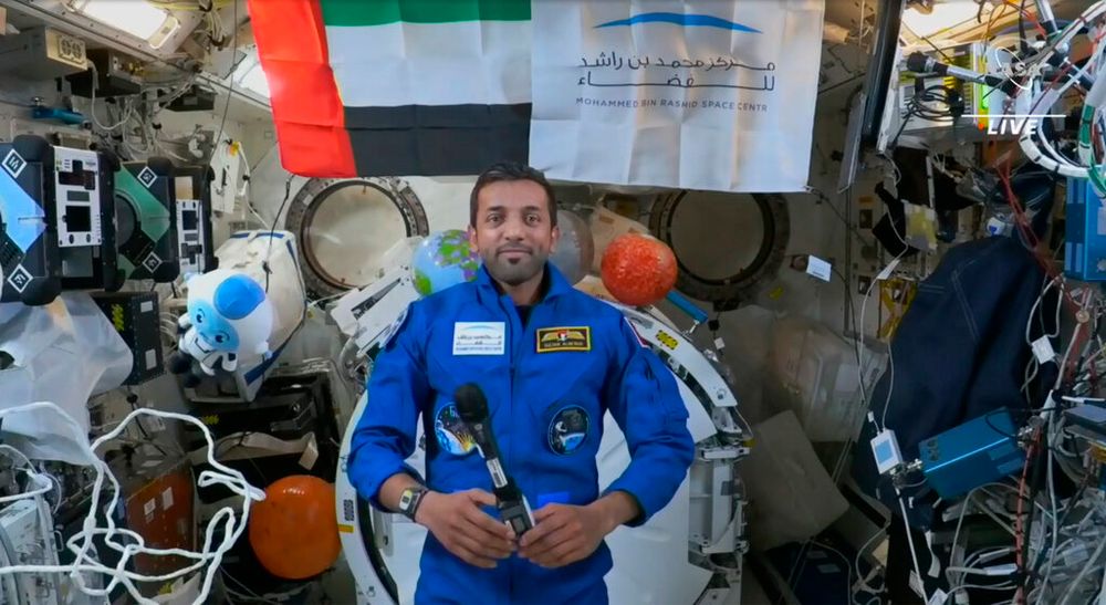 Emirati astronaut Sultan Al Neyadi in the International Space Station.