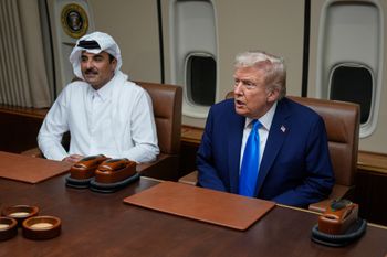 Le président américain Donald Trump et l'émir du Qatar, le cheikh Tamim ben Hamad al-Thani