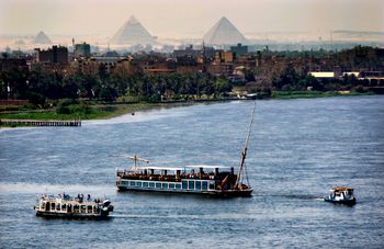 Monday, April 17, 2017, Holiday makers enjoy Nile cruises during Sham el-Nessim, or "smelling the breeze," in Cairo, Egypt