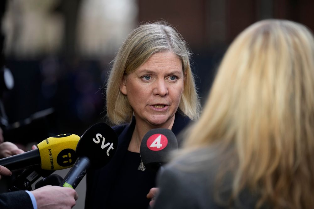 La Première ministre suédoise Magdalena Andersson à Londres, le 15 mars 2022