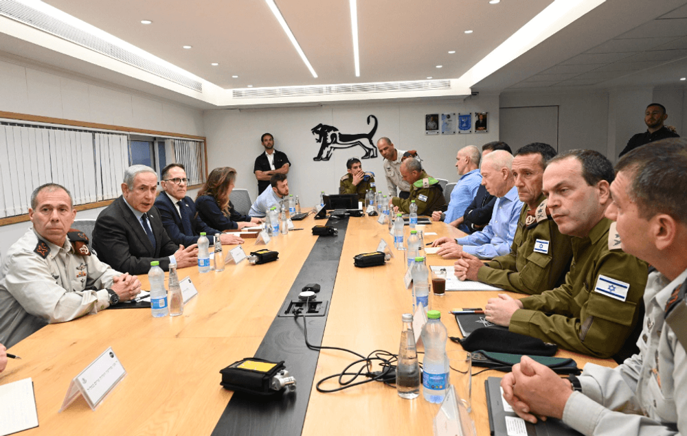 Israel's Prime Minister Benjamin Netanyahu holds a security meeting after a West Bank attack near Eli.