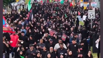 The annual Arbaeen pilgrimage march held in the city of Dearborn, Michigan.