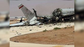 הנזק למטוס מכ"ם E-3 Sentry לאחר תקיפה איראנית בסעודיה