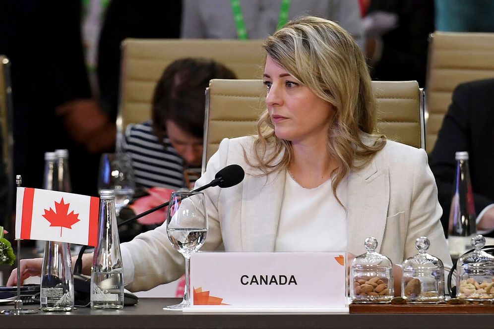 Canada's Foreign Minister Melanie Joly attends the G20 foreign ministers' meeting in New Delhi.