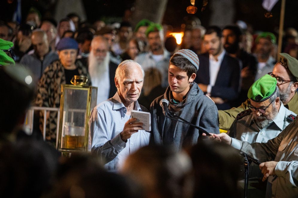 Family and friends attend the funeral of Col. Jonathan Steinberg, the commander of the Nahal Brigade at Mt Herzl military cemetary in Jerusalem.