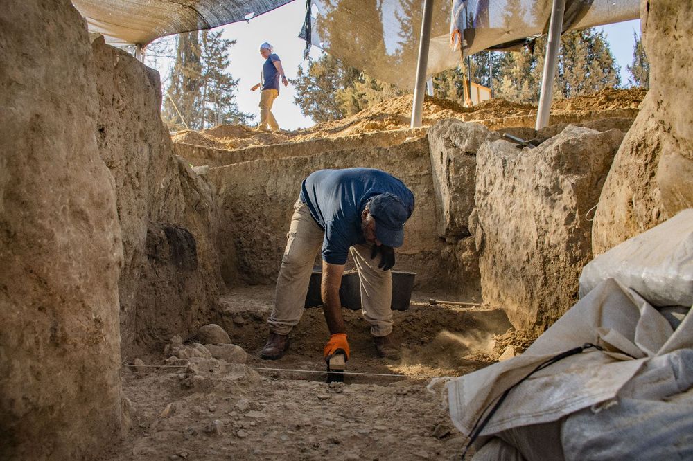 Archaeologists excavate the oldest gate discovered in Israel at Tel Erani, near Kiryat Gat.