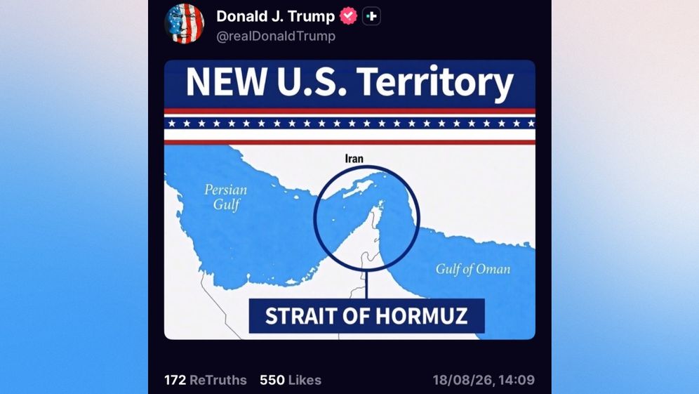 Trump's TruthSocial Trump declares Strait of Hormuz is a 'new US territory' in provocative post to his TruthSocial account