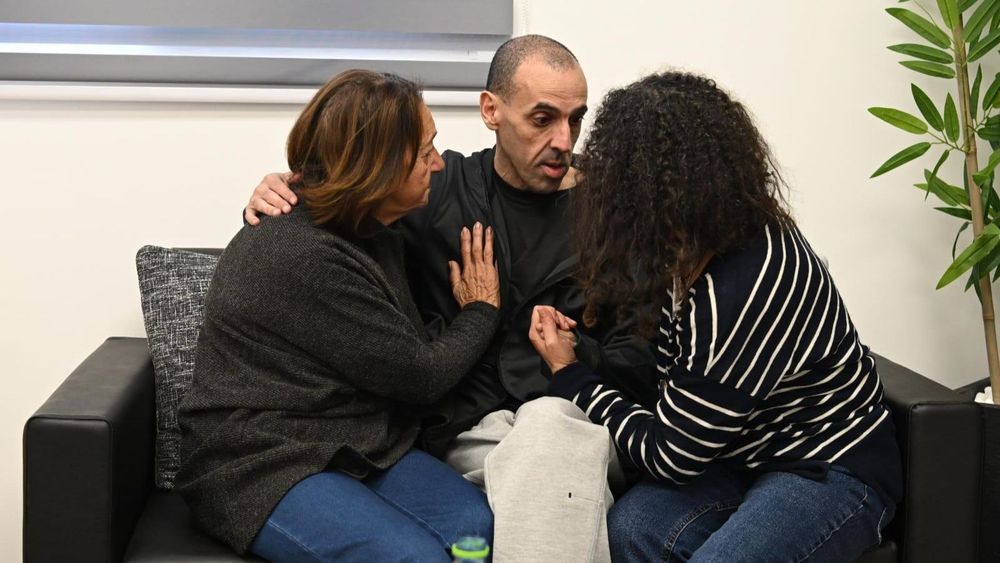 Eli Sharabi reunites with his family after his release from Gazan captivity