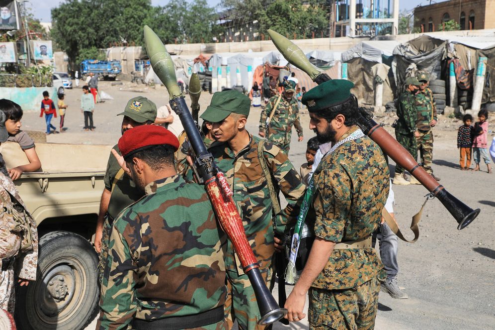 Yemen's Houthi rebels gather during a mobilization campaign in Sanaa, Yemen, Thursday, Sept. 10, 2026. 