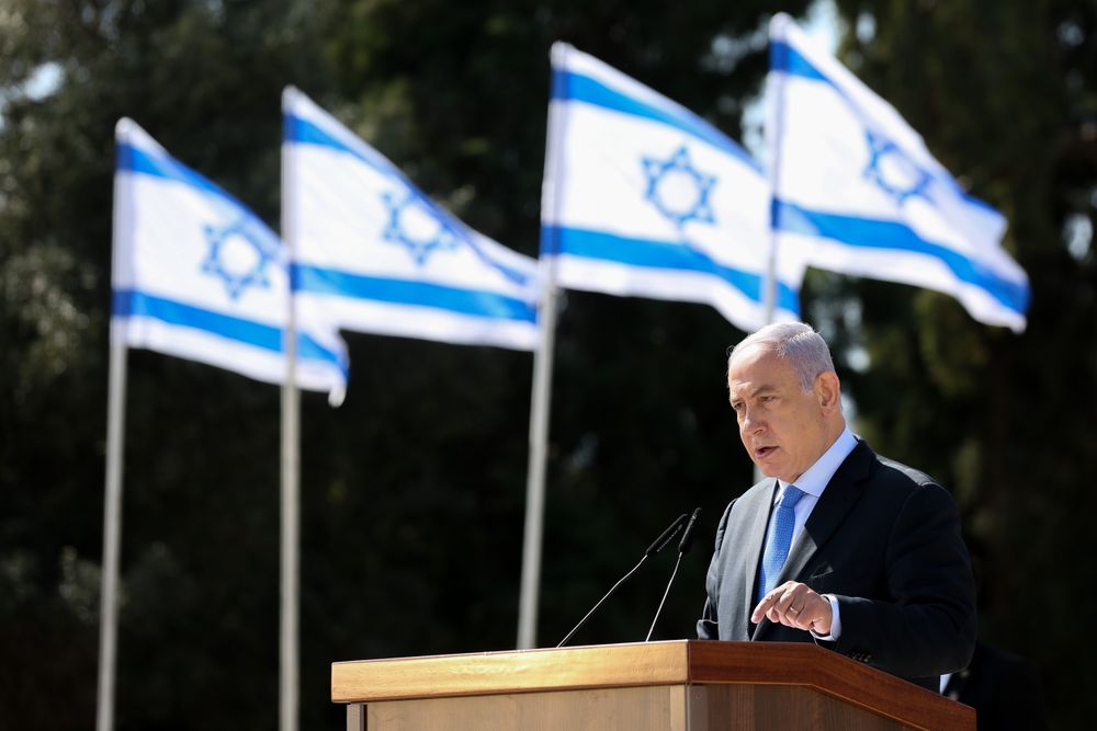 Le Premier ministre israélien Benyamin Netanyahou à Tel-Hai, dans le nord d'Israël, le 23 février 2021