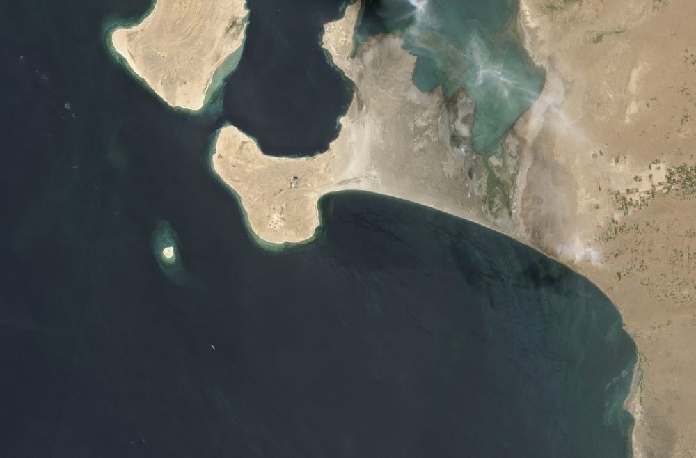 This file handout satellite image obtained courtesy of Maxar Technologies on July 19, 2020 shows an overview of the FSO Safer oil tanker on June 19, 2020 off the Yemeni port of Ras Isa.
