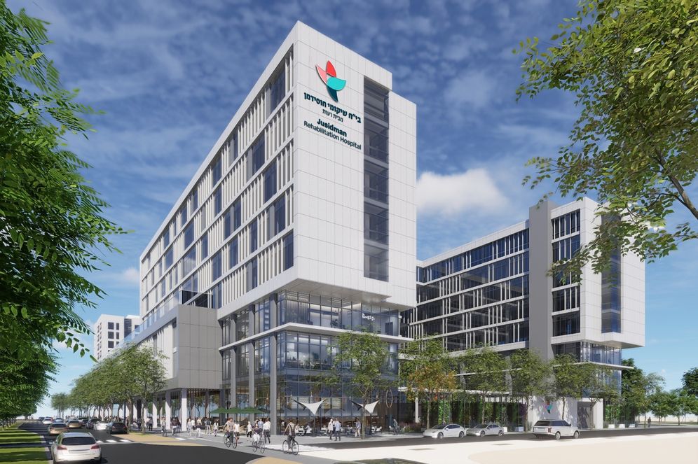 MYS Architects Rendering of the Jusidman Rehabilitation Hospital campus in Sde Dov, North Tel Aviv