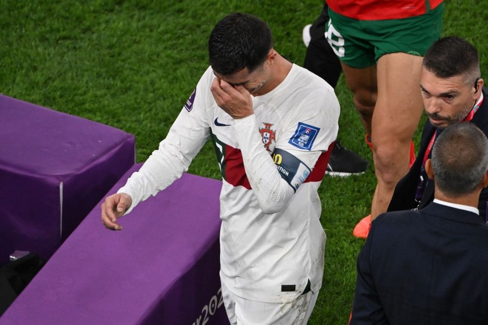 Ronaldo quitte le terrain en larmes lors de sa défaite contre le Maroc, le 10 décembre 2022