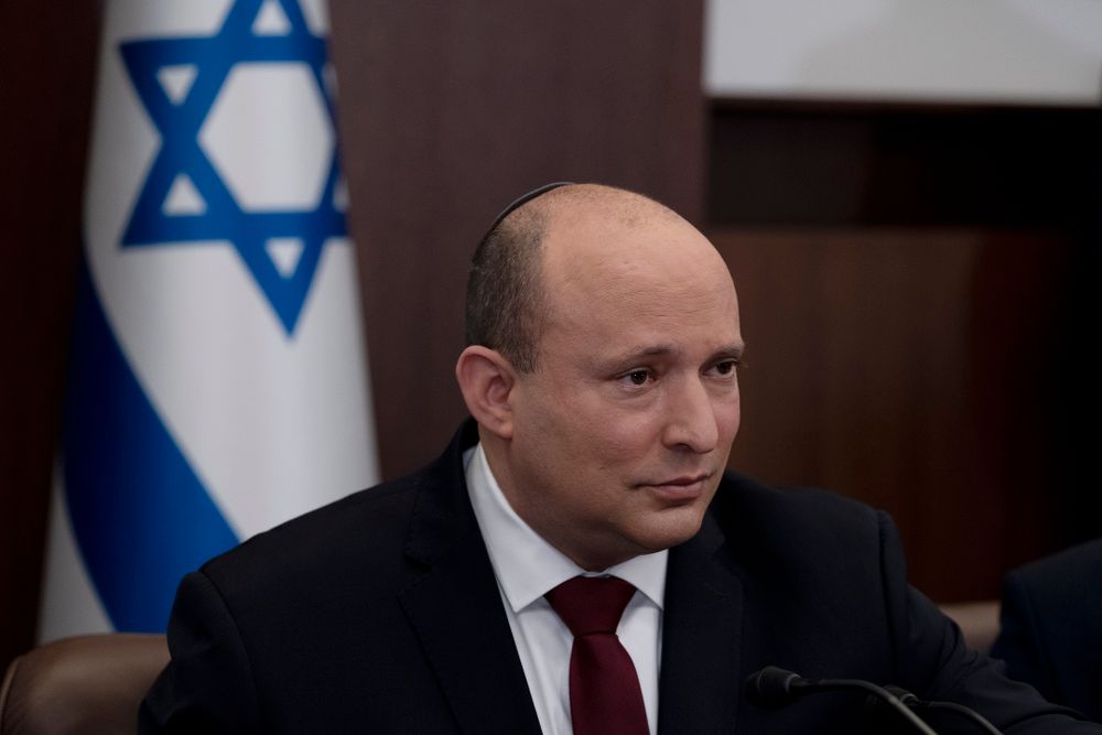 Le Premier ministre israélien Naftali Bennett lors de la réunion hebdomadaire du cabinet à Jérusalem, le 20 mars 2022