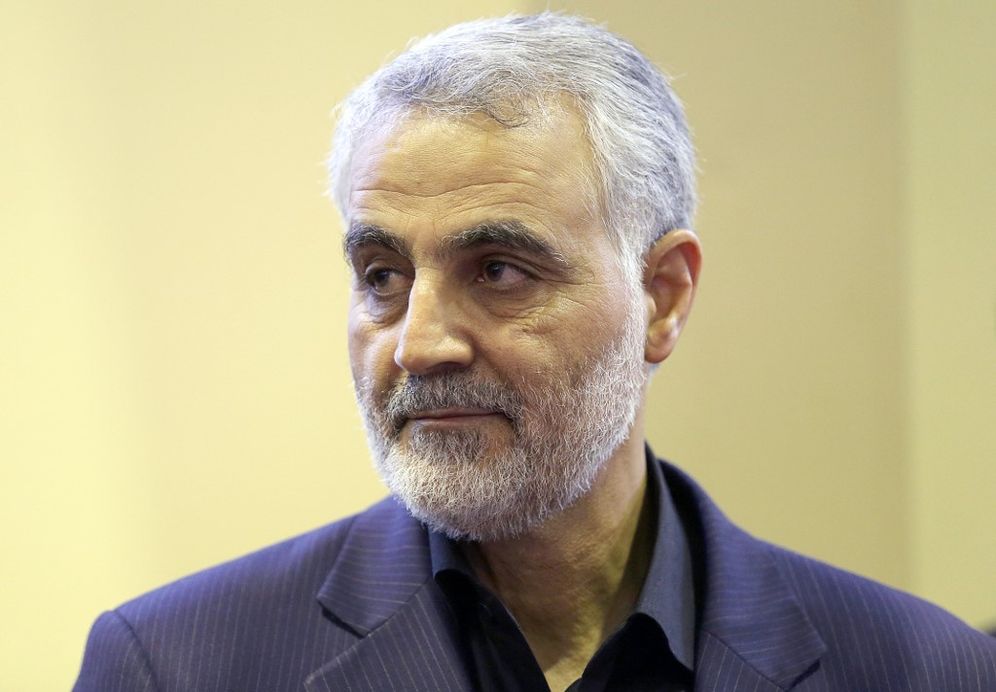 MEHDI GHASEMI / ISNA / AFP Gen. Qassem Soleimani, is seen as people pay their condolences following the death of his mother in Tehran, Iran, September 14, 2013.