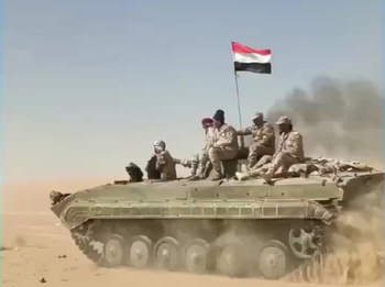 Government troops advancing through northern Yemen during an offensive against Houthi forces, September 7, 2026.
