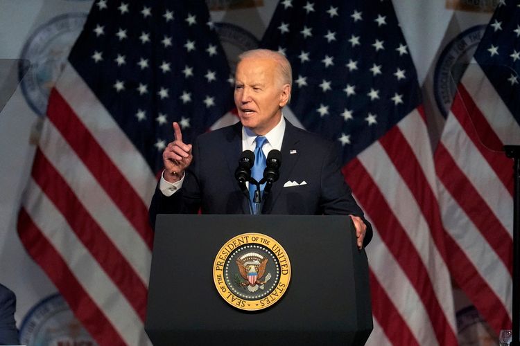 President Joe Biden speaks at the NAACP Detroit branch Fight for Freedom Fund dinner in Detroit, May 19, 2024.