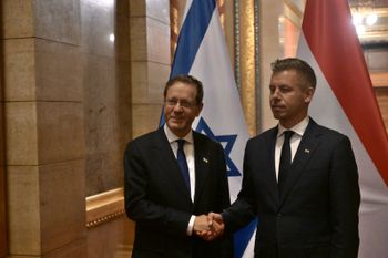 President Isaac Herzog was welcomed by Prime Minister Péter Magyar of Hungary to the Hungarian Parliament in Budapest, on October 20, 2026.