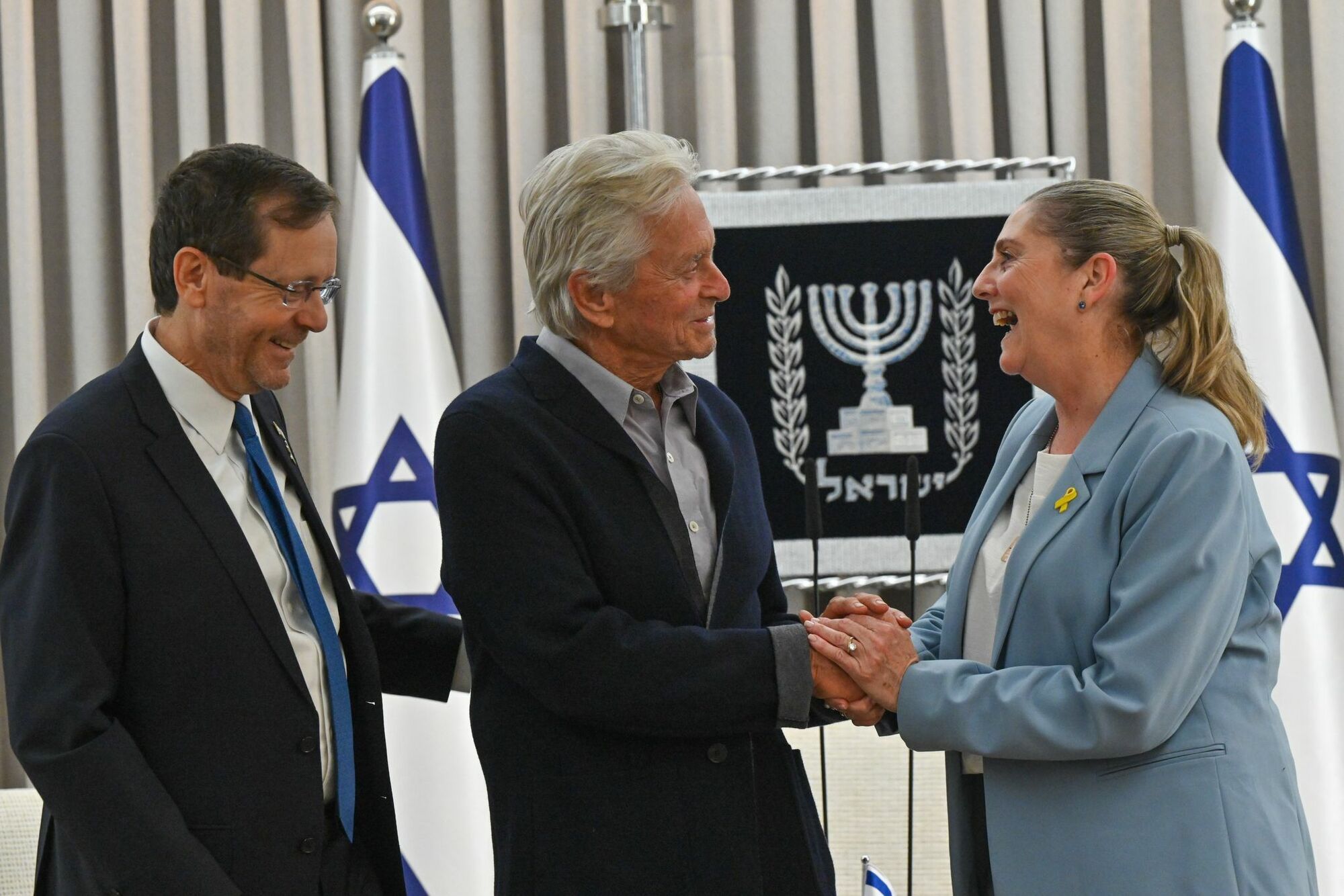 Israel's Herzog Hosts Michael Douglas During Solidarity Visit To Israel - Vimarsana News