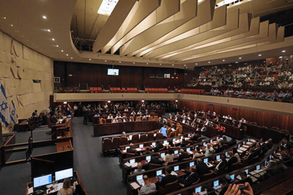 The Knesset meets in Jerusalem on June 27, 2022