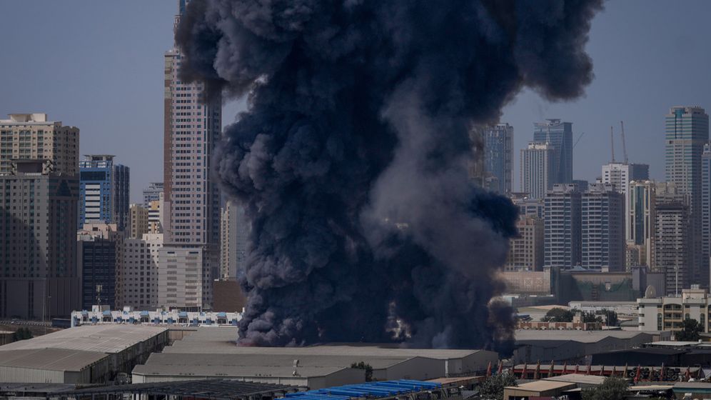 AP Photo/Altaf Qadri, File תקיפה איראנית בדובאי במהלך מבצע "שאגת הארי", ארכיון