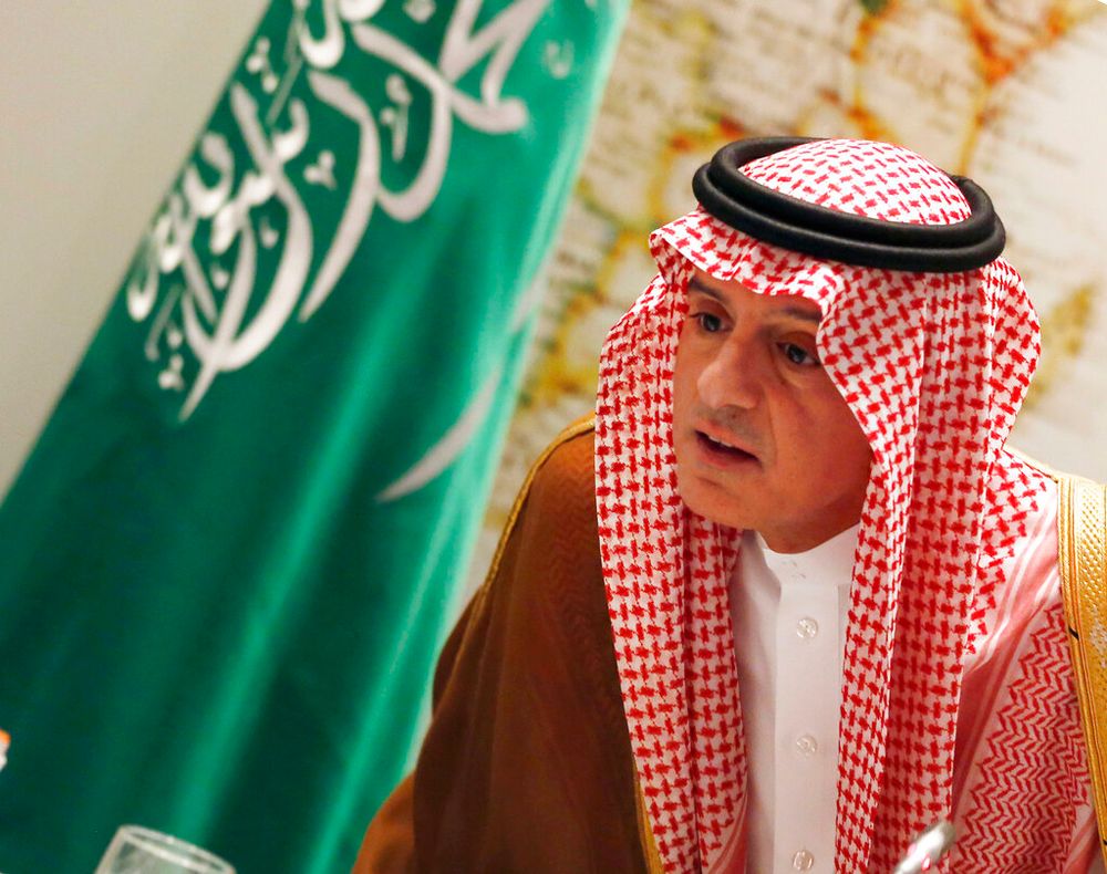 Le ministre saoudien des Affaires étrangères, Adel Al-Jubeir, lors d'une conférence de presse à Ryad, en Arabie saoudite, le 21 septembre 2019