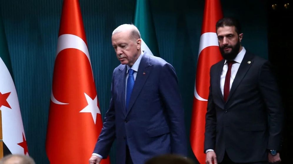 Turkish President Recep Tayyip Erdoğan and Syrian President Ahmed al-Sharaa
